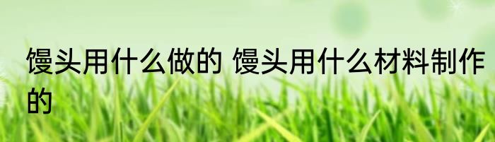 馒头用什么做的 馒头用什么材料制作的