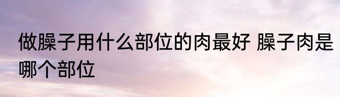 做臊子用什么部位的肉最好 臊子肉是哪个部位