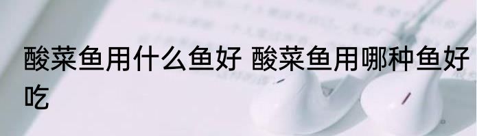 酸菜鱼用什么鱼好 酸菜鱼用哪种鱼好吃