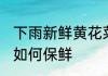 下雨新鲜黄花菜怎么保鲜 新鲜黄花菜如何保鲜