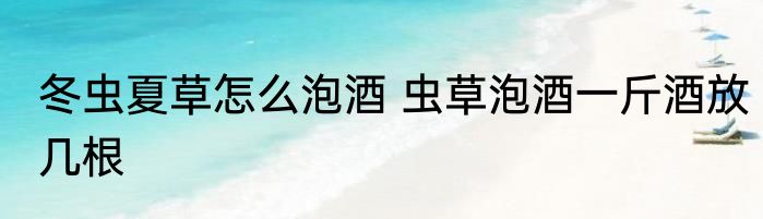 冬虫夏草怎么泡酒 虫草泡酒一斤酒放几根