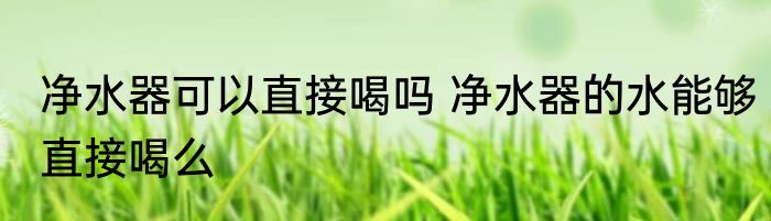 净水器可以直接喝吗 净水器的水能够直接喝么