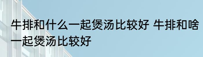 牛排和什么一起煲汤比较好 牛排和啥一起煲汤比较好