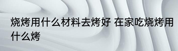 烧烤用什么材料去烤好 在家吃烧烤用什么烤