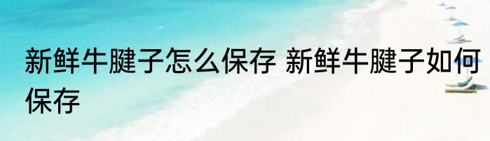 新鲜牛腱子怎么保存 新鲜牛腱子如何保存