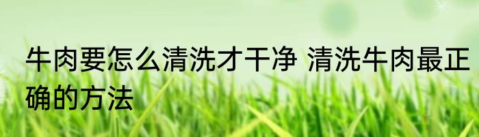 牛肉要怎么清洗才干净 清洗牛肉最正确的方法