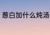 葱白加什么炖汤最好吃 葱白如何炖汤