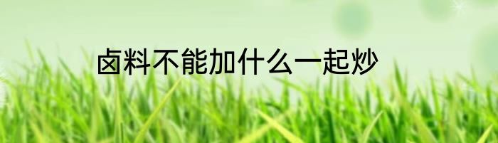 卤料不能加什么一起炒