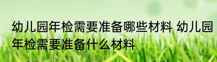 幼儿园年检需要准备哪些材料 幼儿园年检需要准备什么材料
