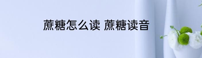 蔗糖怎么读 蔗糖读音