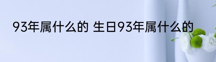 93年属什么的 生日93年属什么的