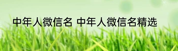 中年人微信名 中年人微信名精选