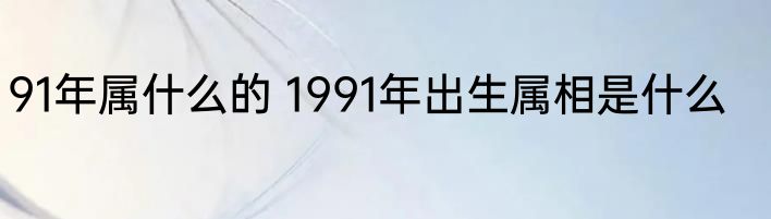91年属什么的 1991年出生属相是什么