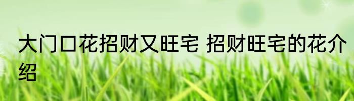 大门口花招财又旺宅 招财旺宅的花介绍