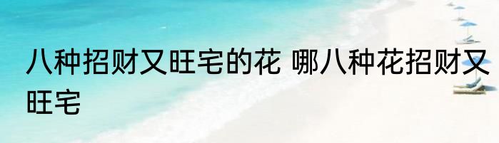 八种招财又旺宅的花 哪八种花招财又旺宅