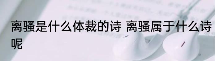 离骚是什么体裁的诗 离骚属于什么诗呢