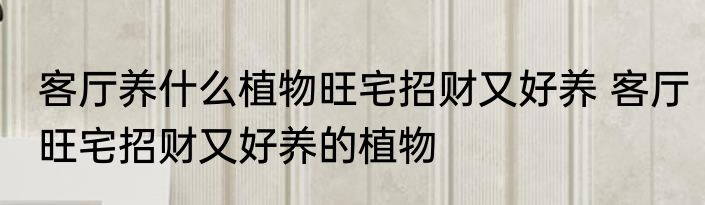 客厅养什么植物旺宅招财又好养 客厅旺宅招财又好养的植物