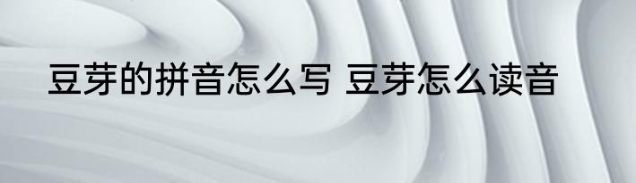 豆芽的拼音怎么写 豆芽怎么读音