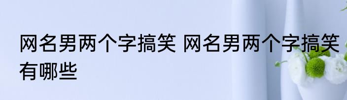 网名男两个字搞笑 网名男两个字搞笑有哪些