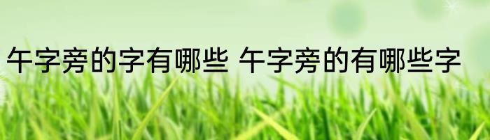 午字旁的字有哪些 午字旁的有哪些字