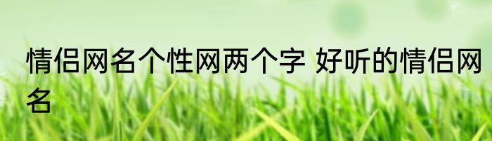 情侣网名个性网两个字 好听的情侣网名