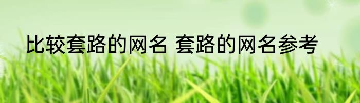 比较套路的网名 套路的网名参考