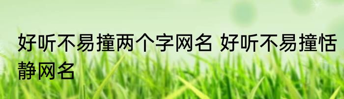 好听不易撞两个字网名 好听不易撞恬静网名