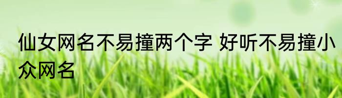 仙女网名不易撞两个字 好听不易撞小众网名