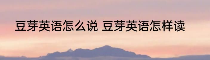 豆芽英语怎么说 豆芽英语怎样读