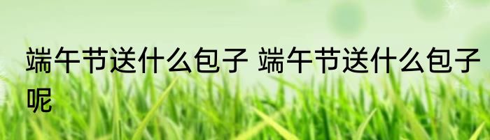 端午节送什么包子 端午节送什么包子呢