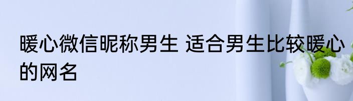 暖心微信昵称男生 适合男生比较暖心的网名