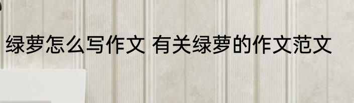 绿萝怎么写作文 有关绿萝的作文范文