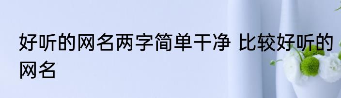 好听的网名两字简单干净 比较好听的网名