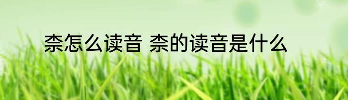 柰怎么读音 柰的读音是什么