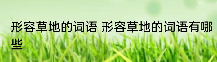 形容草地的词语 形容草地的词语有哪些