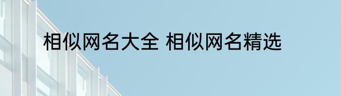 相似网名大全 相似网名精选