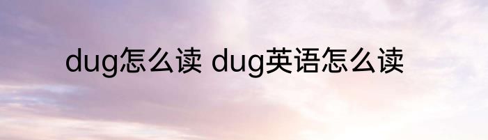 dug怎么读 dug英语怎么读