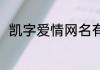 凯字爱情网名有内涵 凯字网名精选