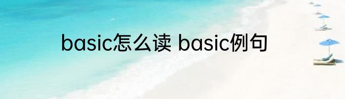 basic怎么读 basic例句