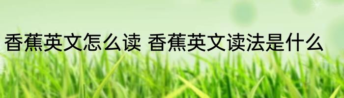 香蕉英文怎么读 香蕉英文读法是什么