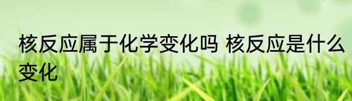 核反应属于化学变化吗 核反应是什么变化