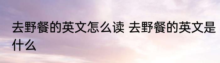 去野餐的英文怎么读 去野餐的英文是什么