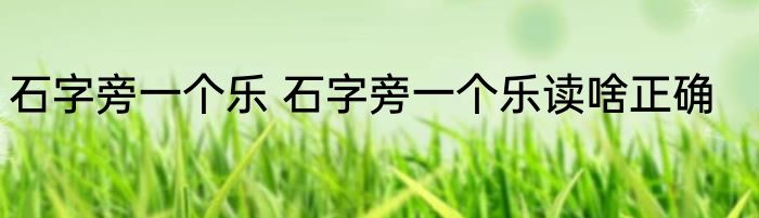 石字旁一个乐 石字旁一个乐读啥正确