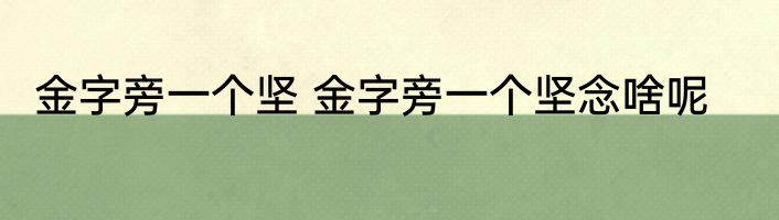金字旁一个坚 金字旁一个坚念啥呢