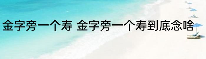 金字旁一个寿 金字旁一个寿到底念啥