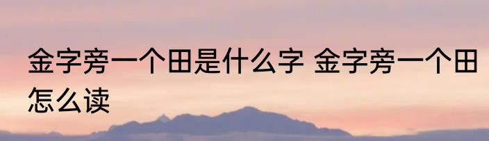 金字旁一个田是什么字 金字旁一个田怎么读