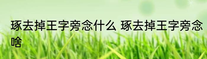 琢去掉王字旁念什么 琢去掉王字旁念啥