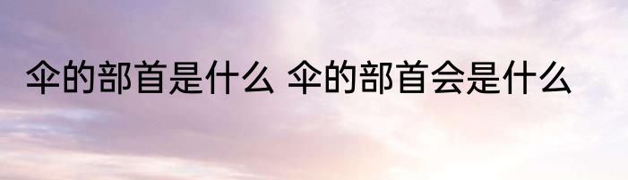 伞的部首是什么 伞的部首会是什么