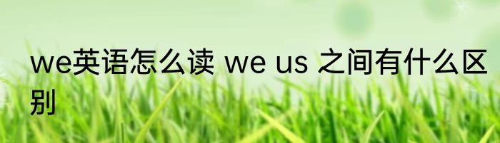 we英语怎么读 we us 之间有什么区别