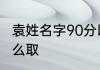 袁姓名字90分以上的名单 袁姓名字怎么取